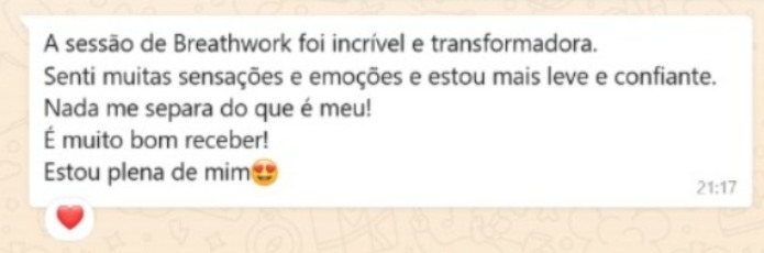 Testimonial from a woman about her Breathwork session with Miria