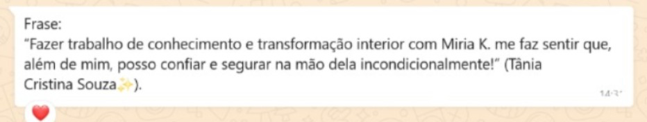 Testimonial from Tânia Cristina Souza about working with Miria